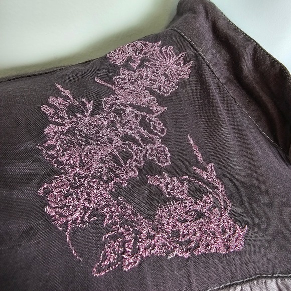 Desigual Colorful Bird Floral Print Button Up Shirt Blouse Bohemian Women XS - Picture 11 of 16